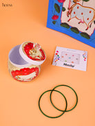 Artistic Pichwai Cow Printed Jute Bag & Jar Festive Gift Combo 1