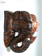 Artistic Wooden Hand Carved Elephant Head Wall Bracket Set 2