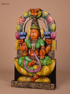 Artistic Wooden Hand Painted Goddess Lakshmi Statue 1