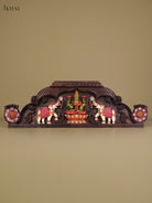 Auspicious Handcrafted Gajalakshmi Wooden Door Pediment 