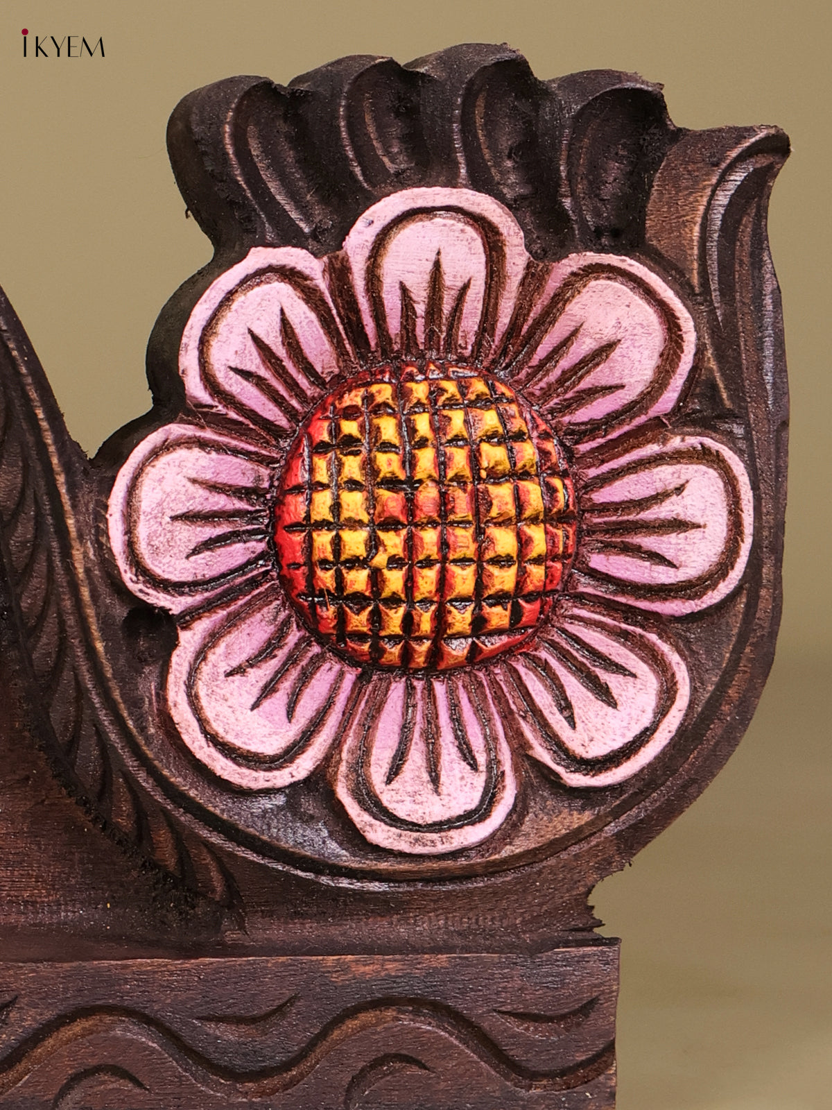Auspicious Handcrafted Gajalakshmi Wooden Door Pediment 3
