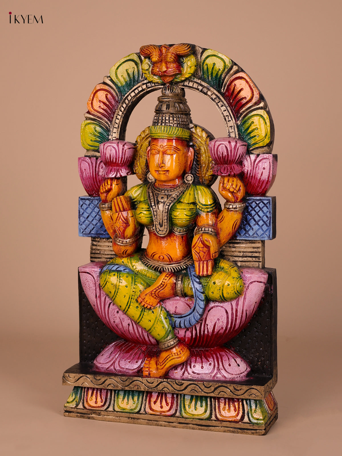 Auspicious Handcrafted Goddess Lakshmi Wooden Statue 1