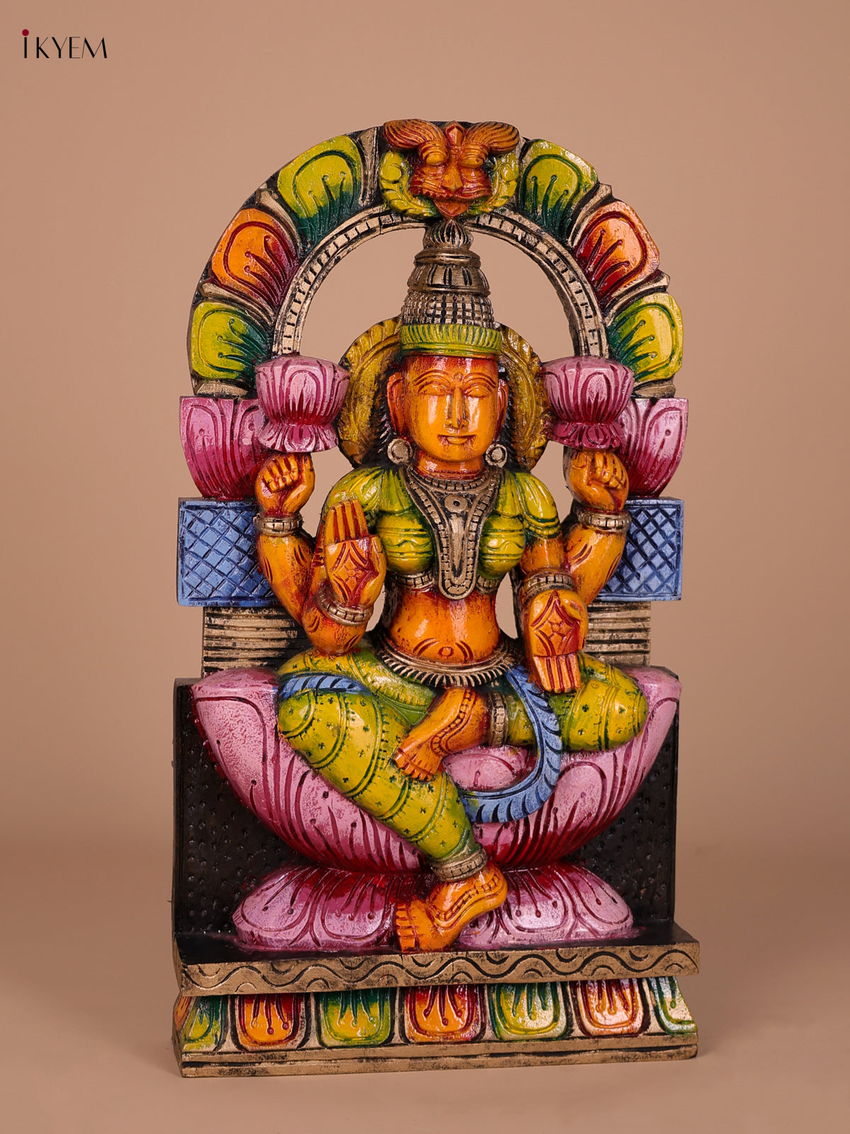 Auspicious Handcrafted Goddess Lakshmi Wooden Statue 2