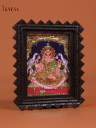 Authentic GajaLakshmi Tanjore Painting In Chettinad Frame 1
