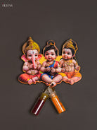 Baby Ganesha Printed Haldi Kumkum Bottle with Fridge Magnets 