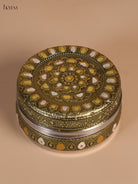 Beautiful Floral Designed Oxidized Kitchen Storage Dabba 