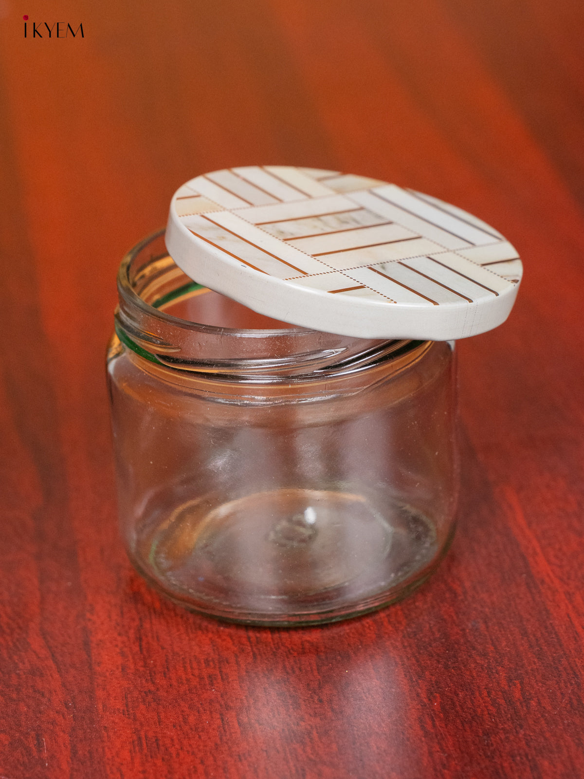 Beautiful Glass Storage Jars With Elegant White Digital Printed Lids 1