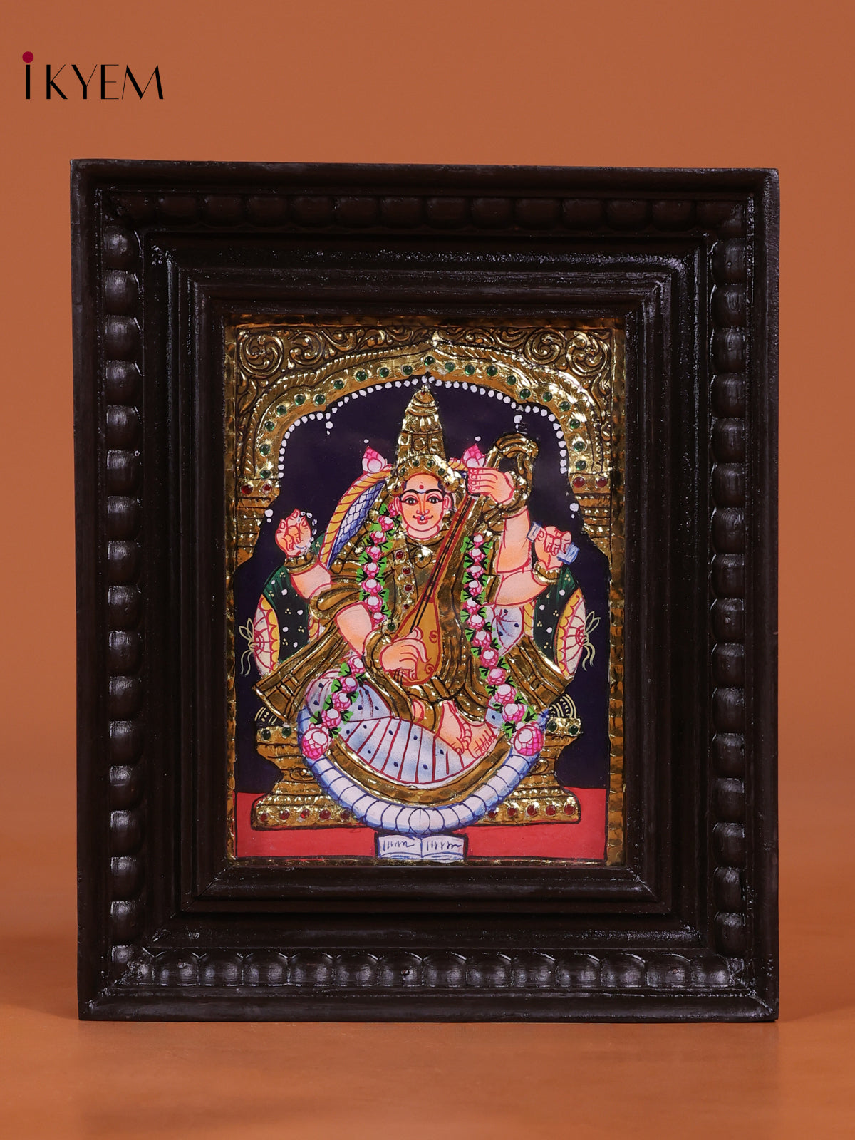 Beautiful Goddess Saraswati Thanjavur Painting 