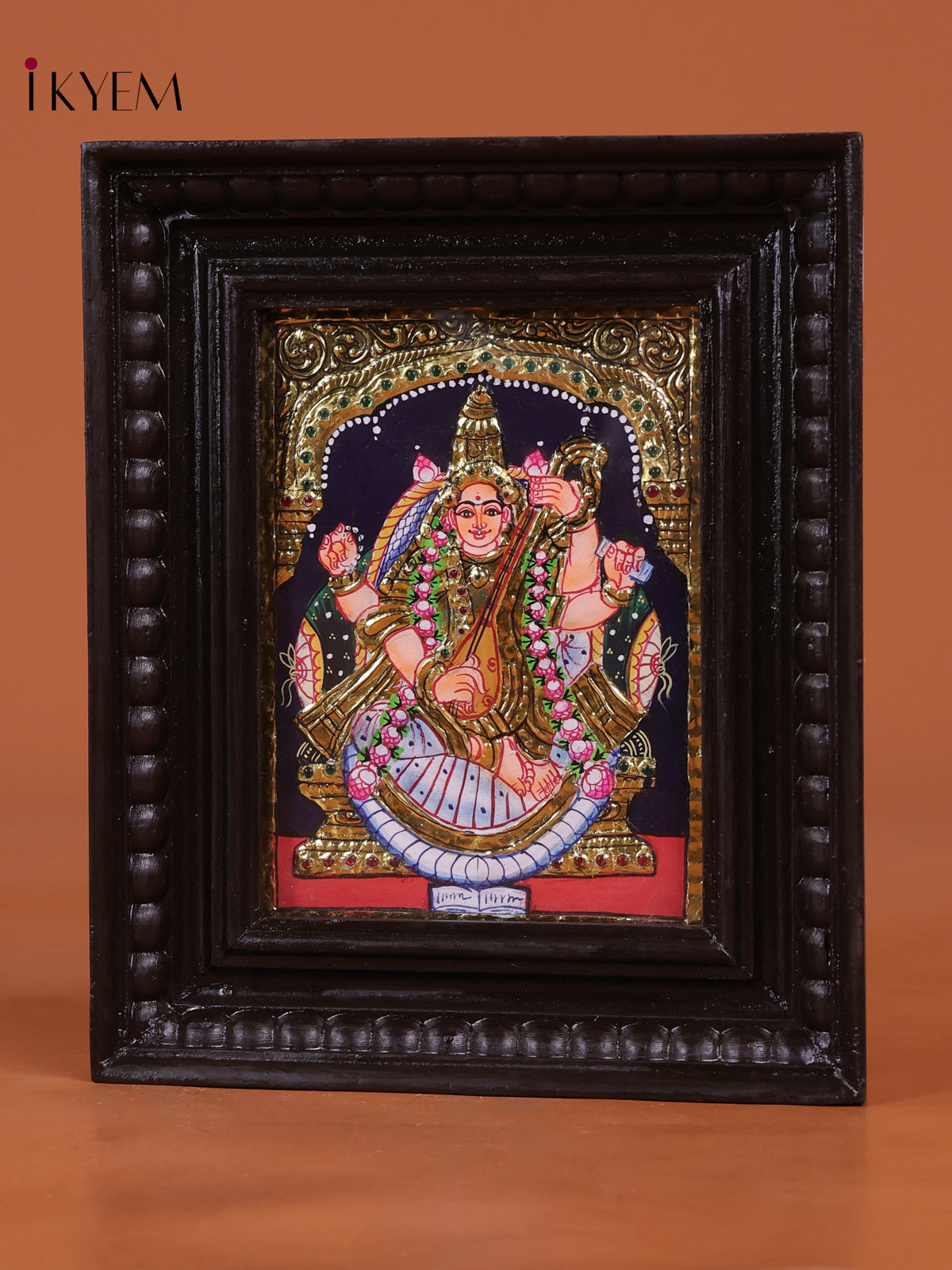 Beautiful Goddess Saraswati Thanjavur Painting 1