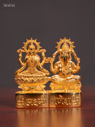 Beautiful Gold Plated Lakshmi & Ganesha Idol 