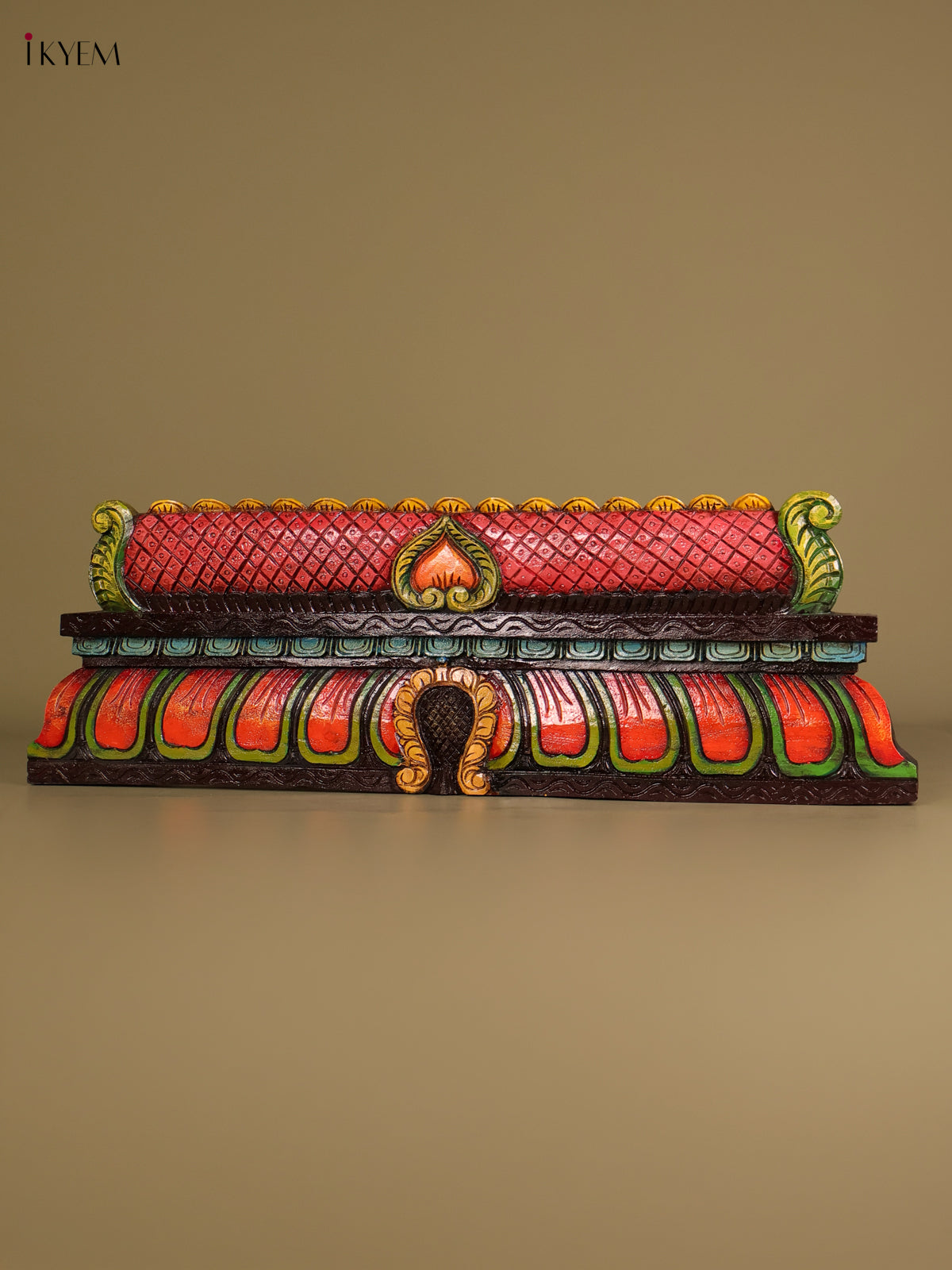 Beautiful Hand Carved Gopuram Wooden Wall Panel 3