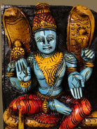 Beautiful Hand Carved Lord Vishnu With Garuda Wooden Panel 1