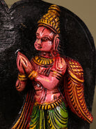 Beautiful Hand Carved Lord Vishnu With Garuda Wooden Panel 2