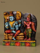 Beautiful Hand Carved Lord Vishnu With Garuda Wooden Panel 4