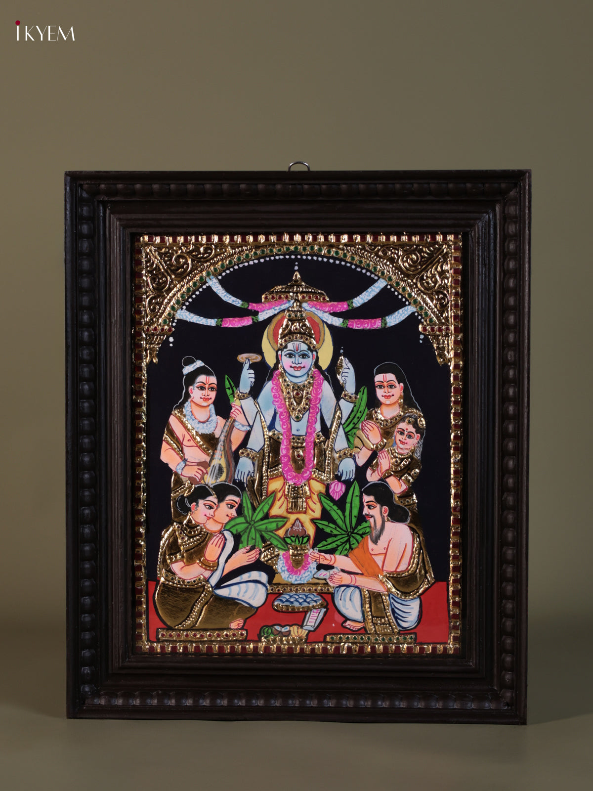Beautiful Lord Satyanarayana Thanjavur Painting 
