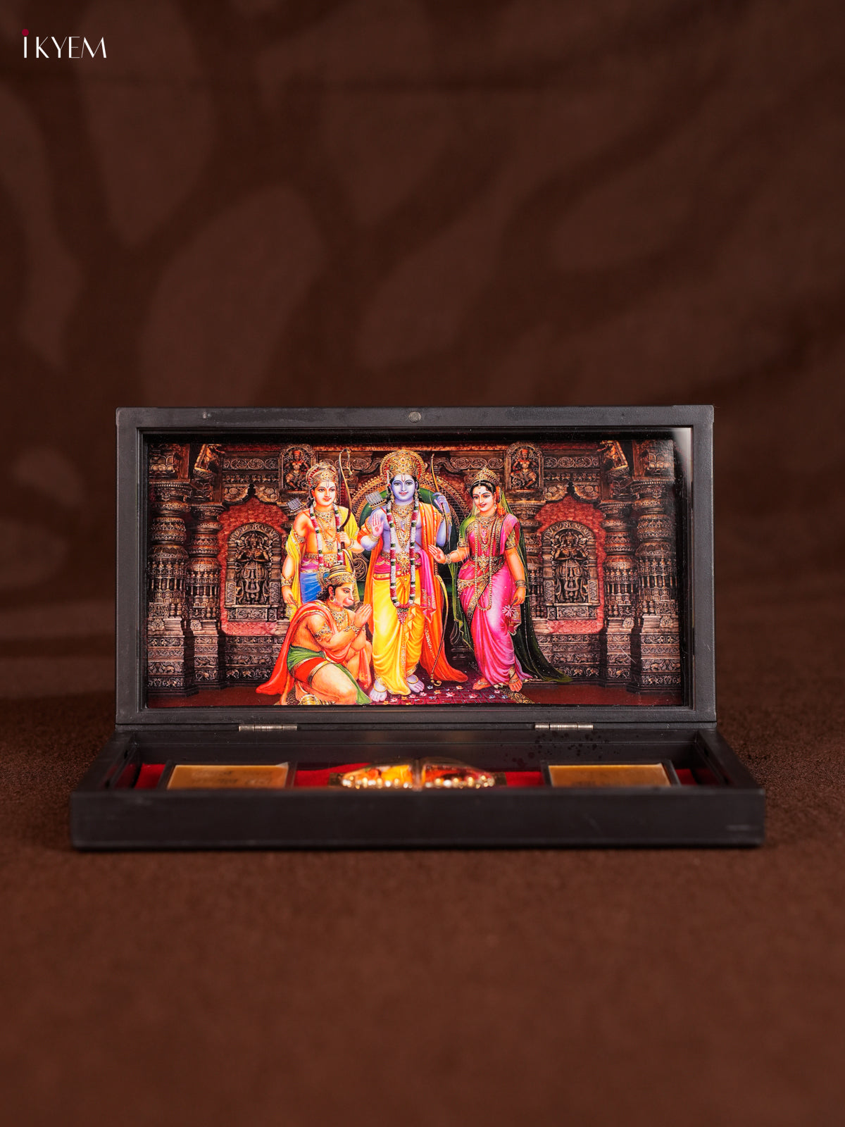 Beautiful Paduka Box With Ram Darbar Picture & Footprints 1