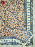 Peach And Cream-Jaipur Cotton Block Printed Double  Spread - Shop on ShrusEternity.com