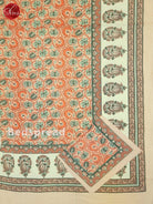 Pink And Cream- Jaipur Block Printed Double Bed Spread - Shop on ShrusEternity.com
