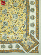 Sandal And Cream- Jaipuri Block Printed Double Bed Spread - Shop on ShrusEternity.com