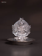 Charming German Silver Lakshmi Diya With A Small Plate