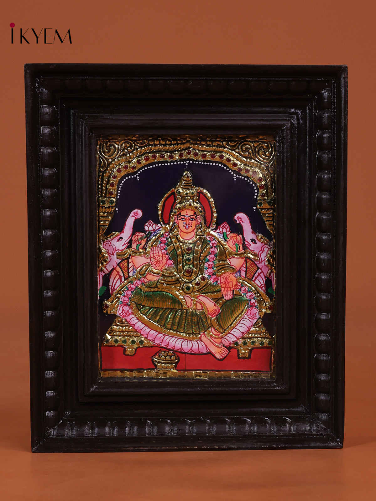 Charming Goddess Gajalakshmi Tanjore Painting