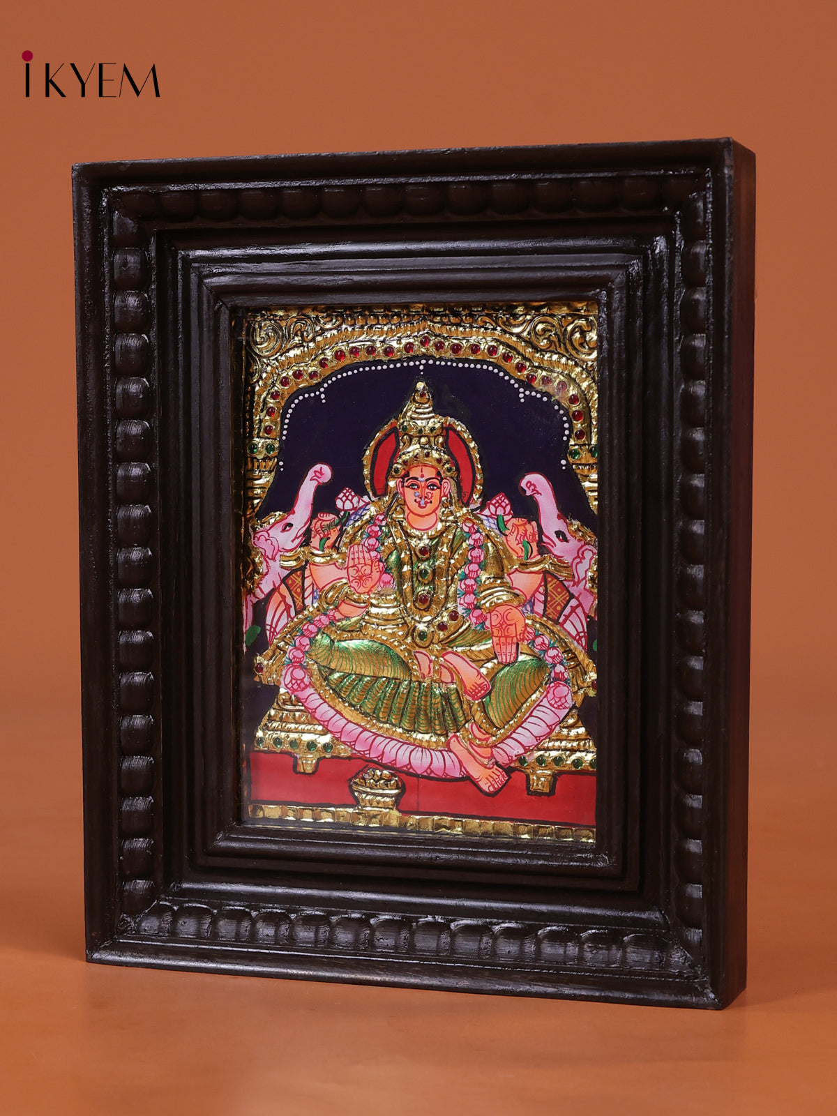 Charming Goddess Gajalakshmi Tanjore Painting 2