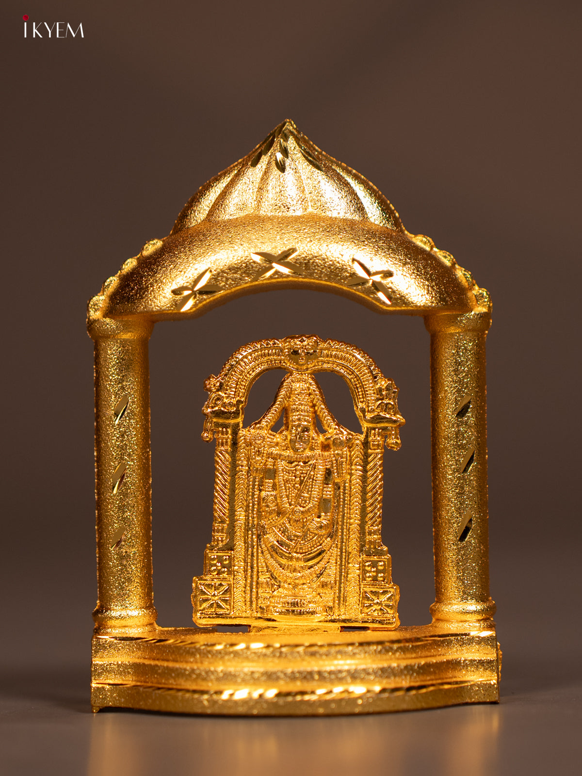 Charming Gold Plated Tirupati Balaji in Temple Frame 