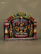 Charming Hand Carved Goddess Lakshmi Wooden Panel 1