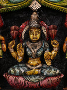 Charming Hand Carved Goddess Lakshmi Wooden Panel 2