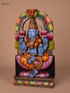 Charming Handcrafted Goddess Lakshmi Wooden Carved Idol 1