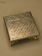 Charming Oxidized Bajot with Peacock Embossed Legs - 6x6 Inch