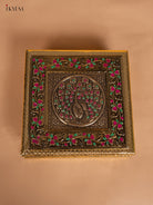 Charming Peacock Printed Meenakari Dry Fruit Box