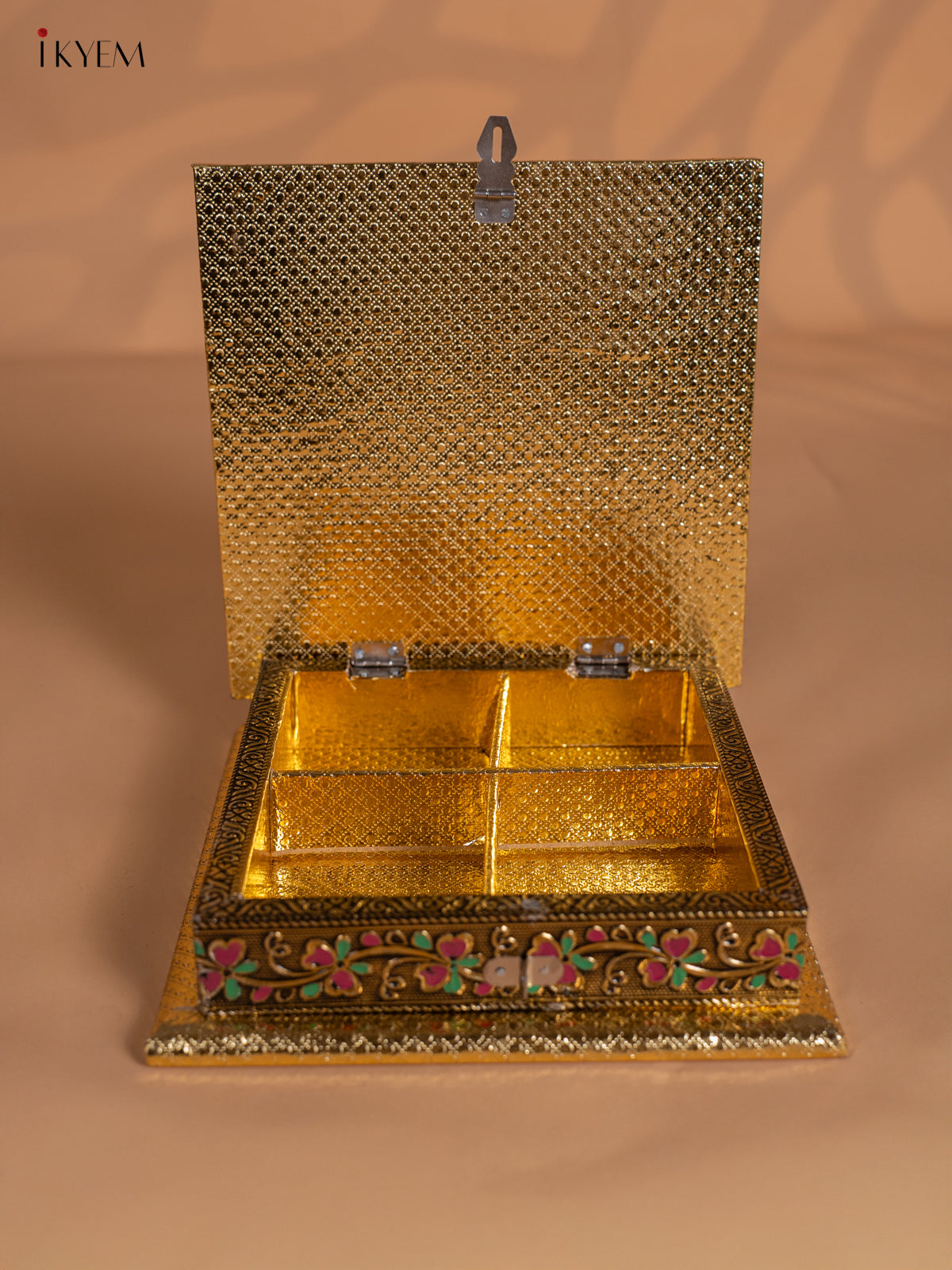 Charming Peacock Printed Meenakari Dry Fruit Box 1