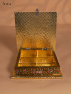 Charming Peacock Printed Meenakari Dry Fruit Box 1