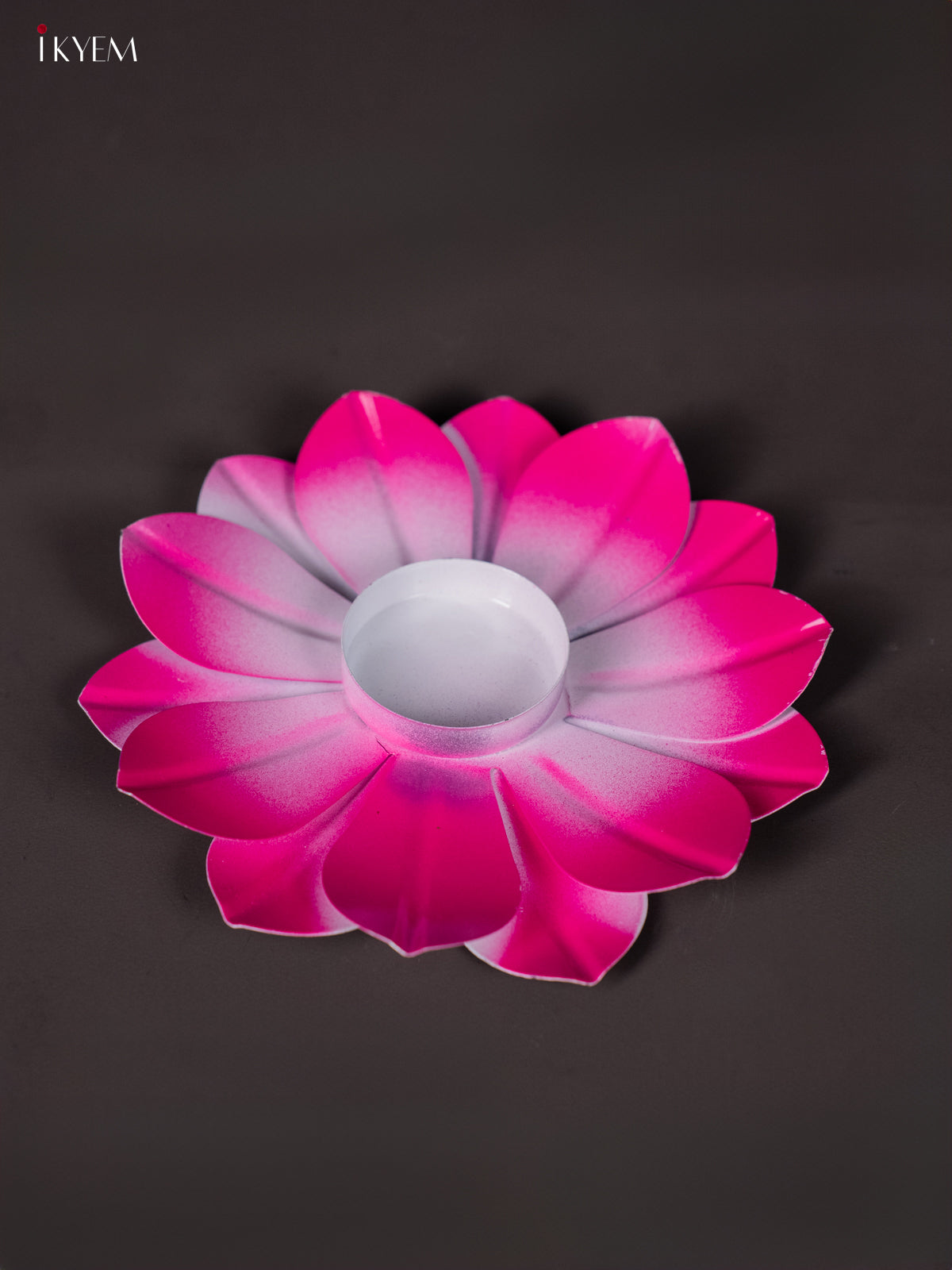 Charming Pink Hand-Painted Lotus Decorative Candle Holder