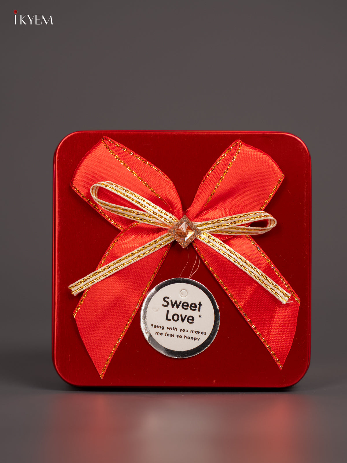 Charming Square Red Tin Box for Festive Storage 1