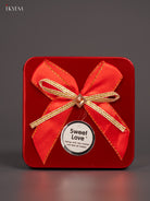 Charming Square Red Tin Box for Festive Storage 1
