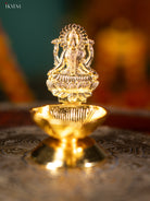 Chic Gold Plated Shank Oil Lamp With Goddess Lakshmi Design 5