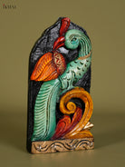 Chic Hand Painted Parrot Wooden Keychain Holder 1