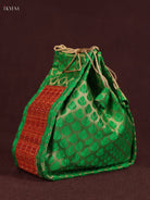 Chic Korai Potli Bag In Green & Orange 1