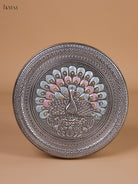 Chic Meenakari Storage Box With Fan Tailed Peacock Design 2