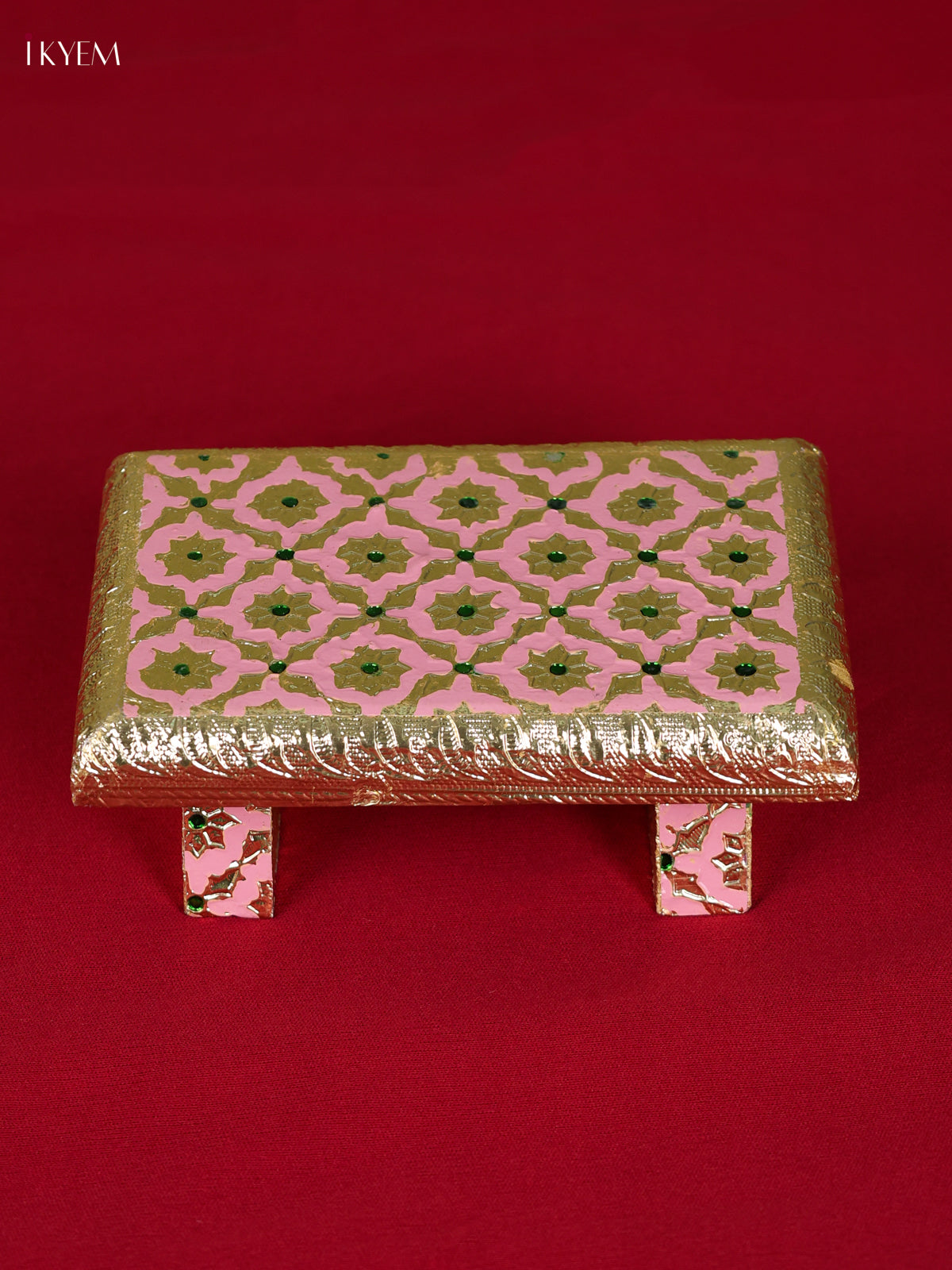 Chic Pink Wooden Meenakari Manai