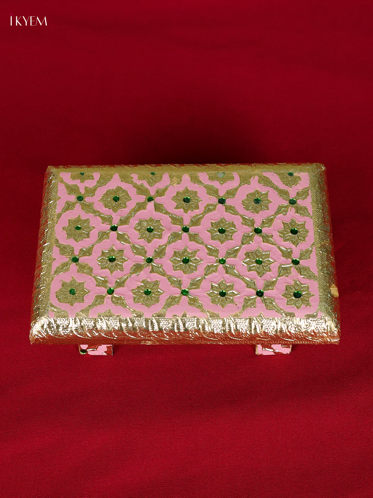Chic Pink Wooden Meenakari Manai 1