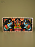 Classy Hand Painted Gajalakshmi Wooden Wall Panel