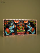 Classy Hand Painted Gajalakshmi Wooden Wall Panel 2