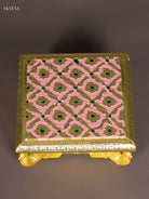Cute Pink Meenakari Manai with Peacock Embossed Legs 