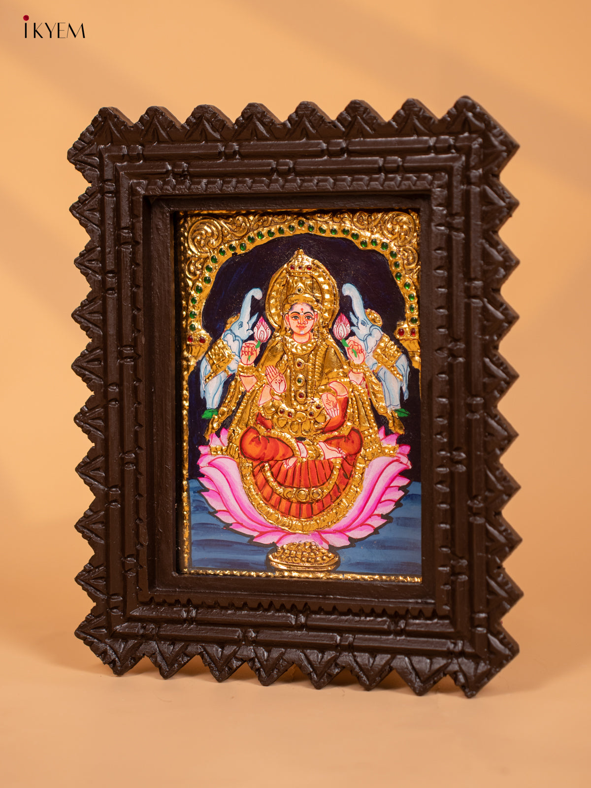 Gaja Lakshmi - Tanjore Painting (11x9) -KD17155