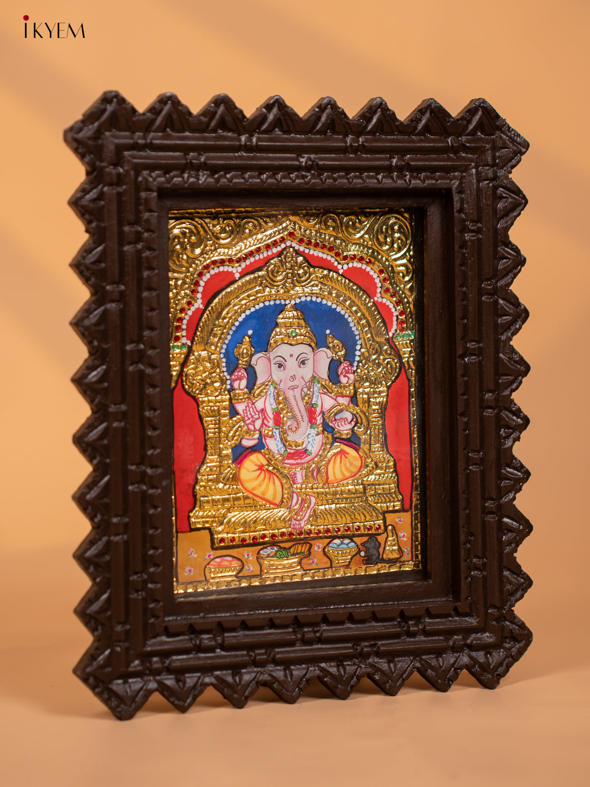 Lord Ganesha- Tanjore Painting (11x9) - KD17154