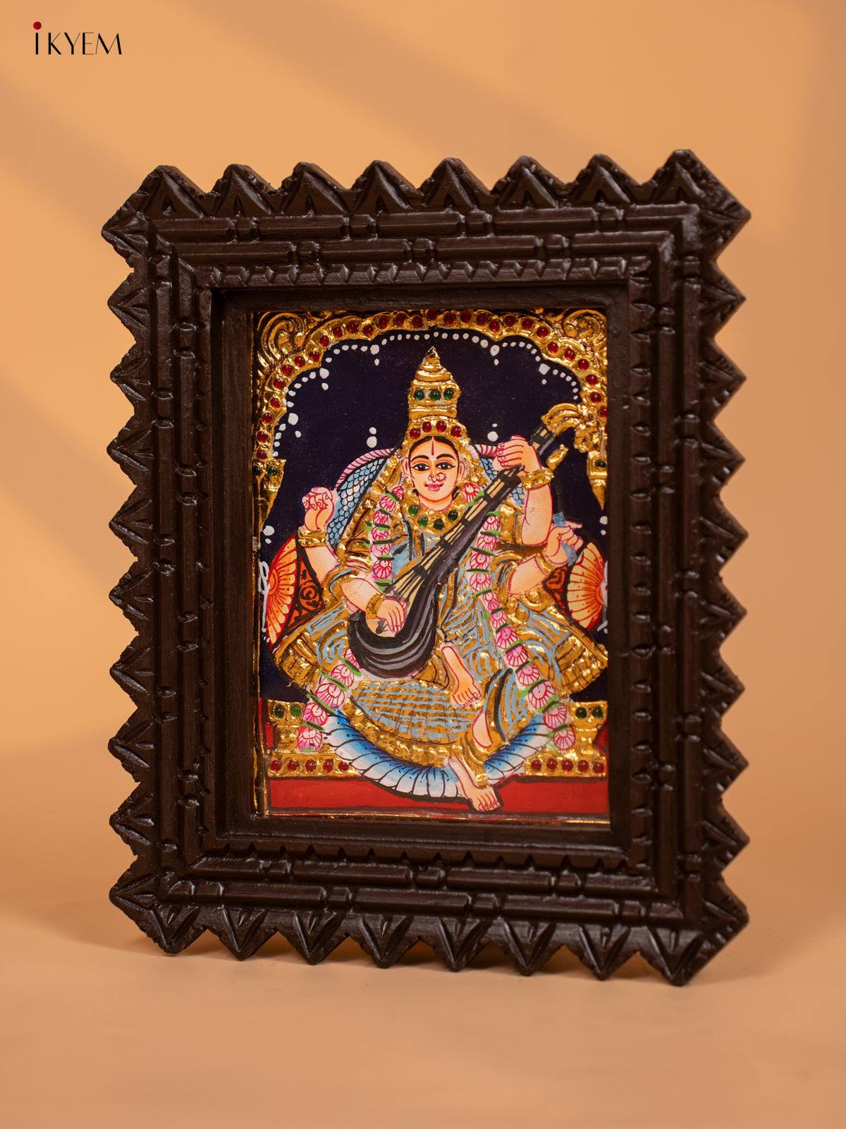 Saraswati - Tanjore Painting  (11x9)  - KD17153