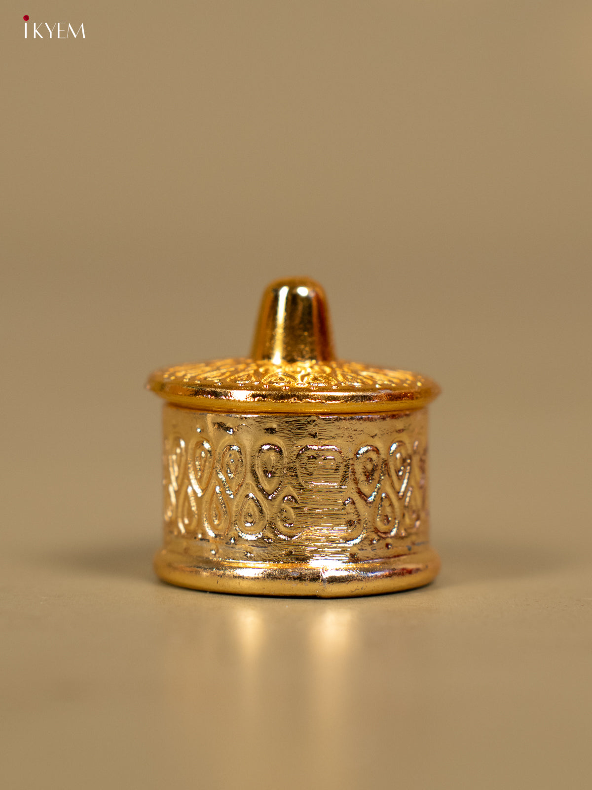 Gold Plated Kumkum Box - 2 Inch - KB11114